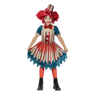 Clown Vintage Klänning Barn Maskeraddräkt - Large
