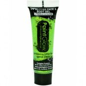 Glitter Face & Body Gel UV 10 ml - Grön