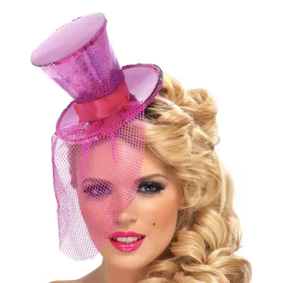 Glittrig Minihatt Rosa - One size
