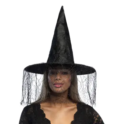 Häxhatt med Slöja - One size
