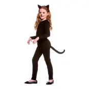 Katt Svart Barn Maskeraddräkt - Medium