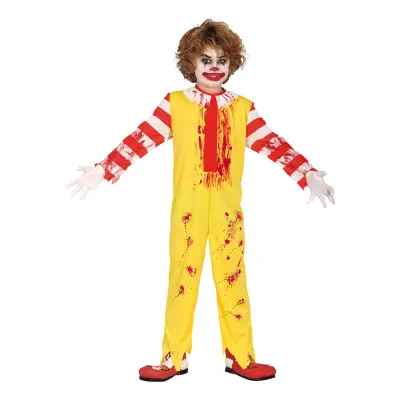 Läskig Snabbmatsclown Barn Maskeraddräkt - Small