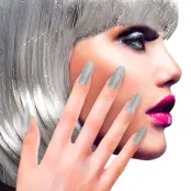 Lösnaglar Glitter Silver - 12-pack