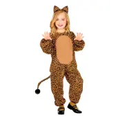 Leopard Jumpsuit Barn Maskeraddräkt - Small