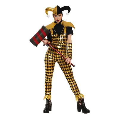 Mörk Harlequin Dam Maskeraddräkt - Medium