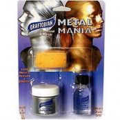 Metal Mania(TM) - Cosmetic Powdered Metals - Graftobian SILVER Sminkkit 3 Delar