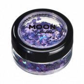 Moon glitter i burk, holografiska former 3g Lila