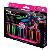 PaintGlow UV Neon Intense Hudfärg Sminkset