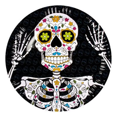 Papperstallrikar Dia de Los Muertos - 6-pack