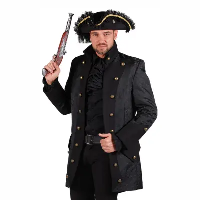 Pirat Kappa Herr Svart Deluxe - Medium