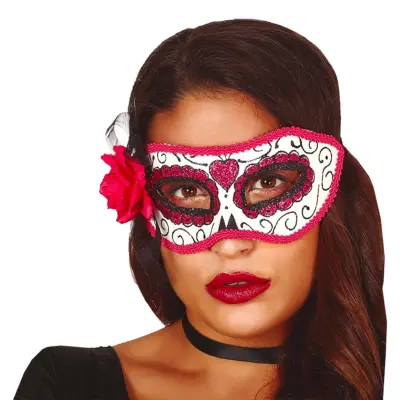 Rosa Day of the Dead Ögonmask - One size