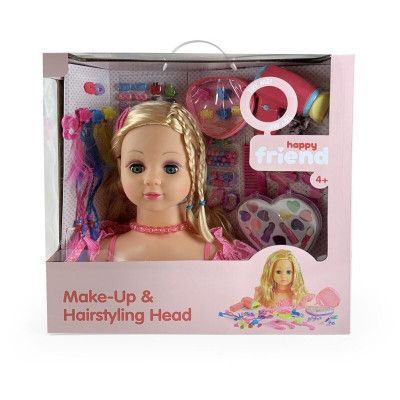 Sminkhuvud med hårtillbehör Blond - Happy Friend -  Leksaksaffären