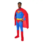 Superman Deluxe med Muskler Maskeraddräkt - Medium