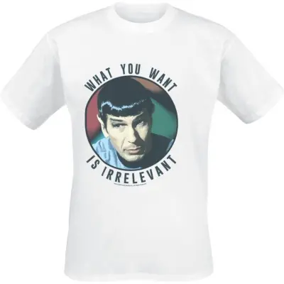 Star Trek T-shirt - Det du vill är irrelevant - S XXL - för Herr - vit