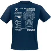 Star Trek T-shirt - Enterprise - M 5XL - för Herr - marinblå