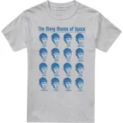Star Trek T-shirt - Many Moods Of Spock - M 3XL - för Herr - grå