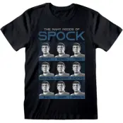 Star Trek T-shirt - Many Moods Of Spock - M XL - för Herr - svart