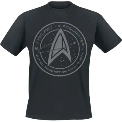 Star Trek T-shirt - Picard - Starfleet Headquarters - S 5XL - för Herr - svart
