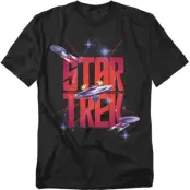 Star Trek T-shirt - Three Ships in Space - M 5XL - för Herr - svart
