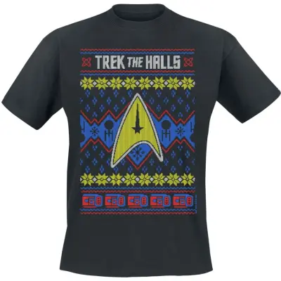 Star Trek T-shirt - Trek The Halls - M 3XL - för Herr - svart