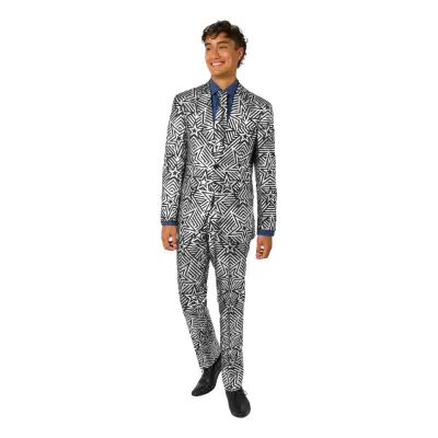 OppoSuits Silver Geo Star Kostym - 56