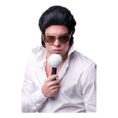 50-tals Stjärna Peruk Svart - One size