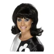 60-talsflicka Svart Peruk - One size