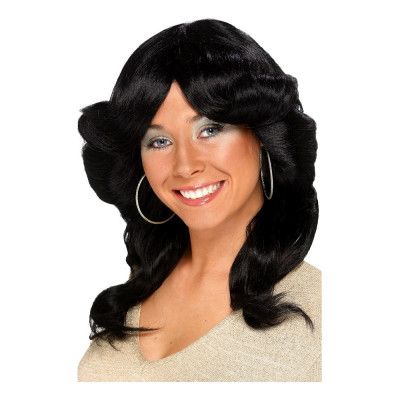 70-tals Flick Svart Peruk - One size