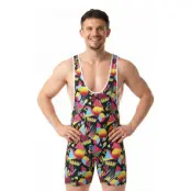 80-tals Aerobicsdräkt Maskeraddräkt - Large