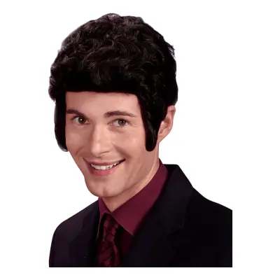 Brad Svart Peruk med Polisonger