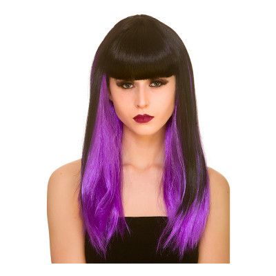 Dark Fantasy Svart/Lila Peruk - One size
