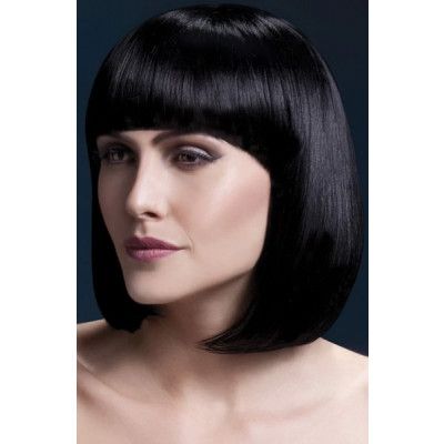 Elise Peruk Med Lugg Svart 33cm