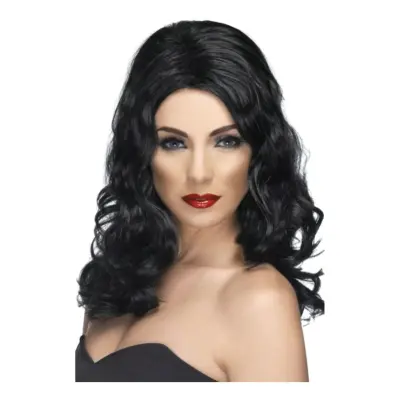 Glamour Svart Peruk - One size