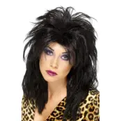 Glamrockare Svart Peruk - One size