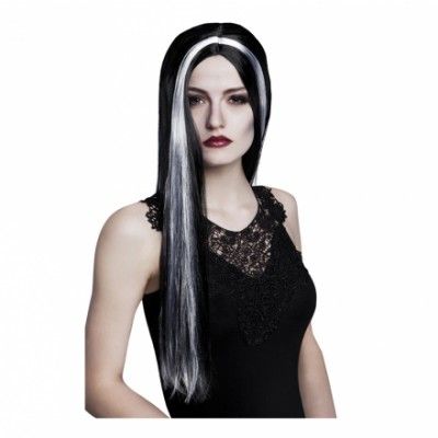 Häxa Svart/Vit Peruk - One size
