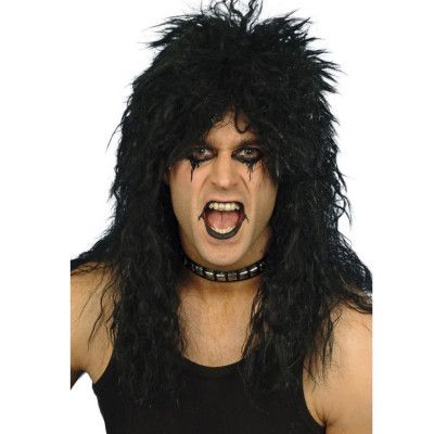 Hårdrockare Peruk Svart