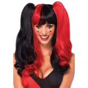 Harlequin Peruk Röd&Svart