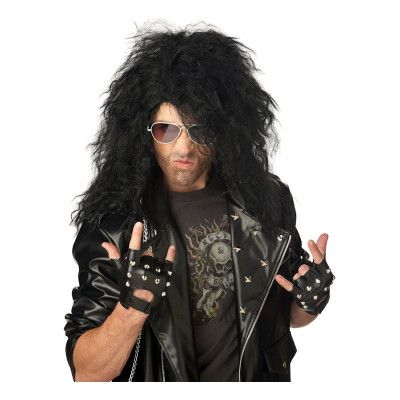 Heavy Metal Rockare Peruk Svart - One size