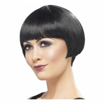 Kort Page Svart Peruk - One size