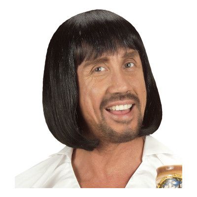 Medeltida Man Svart Peruk