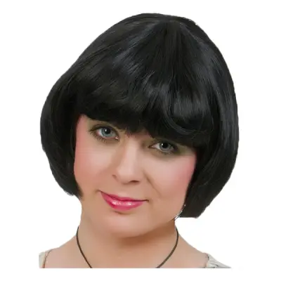 Page Svart Peruk - One size