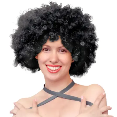 Peruk Afro Svart