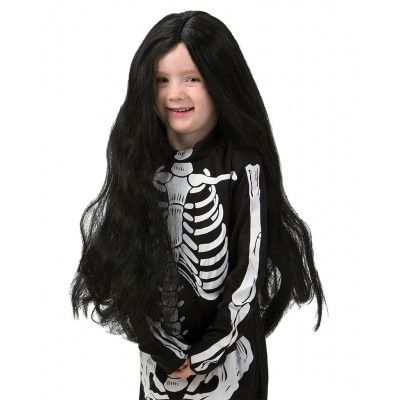 Peruk Barn Lång Svart - Leksaksaffären -  Leksaksaffären