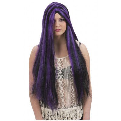 Peruk Svart/Lila - Leksaksaffären -  Leksaksaffären