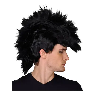 Punkrockare Svart Peruk - One size