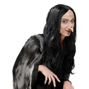 Svart Lång Peruk - One size