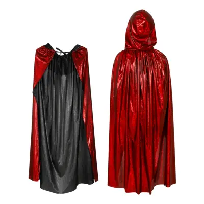 Cape med Huva Röd Shimmer - One size