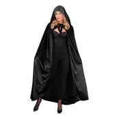 Cape med Huva Sammet Svart
