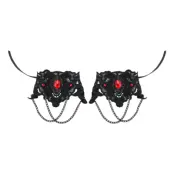 Gotiska Manschetter med Röda Stenar - 2-pack