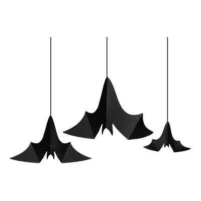 Hängande Dekorationer Fladdermöss Svart - 3-pack